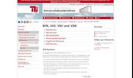 
							         DIN, ISO, VDI und VDE - Universitätsbibliothek TU Berlin								  
							    