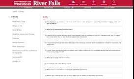 
							         Dining Services - FAQ | University of Wisconsin River Falls								  
							    