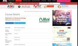
							         Diploma in Biotechnology - Nilai University | Course Details ...								  
							    