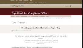 
							         Direct Deposit : Payroll and Tax Compliance Office : Texas State ...								  
							    