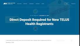 
							         Direct Deposit Required for New TELUS Health Registrants – Antibex ...								  
							    
