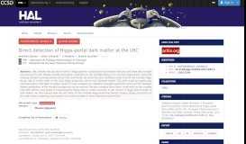 
							         Direct detection of Higgs-portal dark matter at ... - Archive ouverte HAL								  
							    