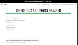 
							         Directions and Phone Number - mhhs								  
							    