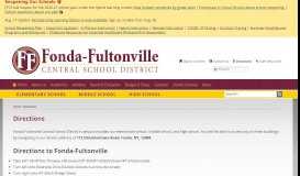 
							         Directions | Fonda-Fultonville Central School District								  
							    