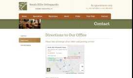 
							         Directions - South Hills Orthopaedic Surgery Associates								  
							    
