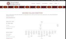 
							         Directory | Bacone College								  
							    