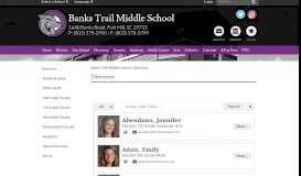 
							         Directory - Banks Trail Middle School								  
							    