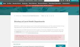 
							         Directory of Local Health Departments - NACCHO								  
							    