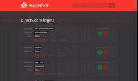 
							         directv.com logins - BugMeNot								  
							    