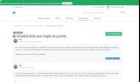 
							         Disable End user login to portal. : Freshdesk								  
							    
