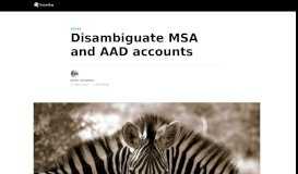 
							         Disambiguate MSA and AAD accounts - Jesse Houwing								  
							    