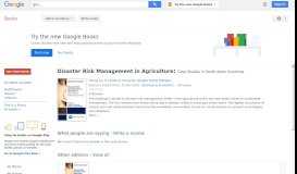 
							         Disaster Risk Management in Agriculture: Case Studies in South Asian ...								  
							    