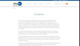 
							         Disclaimer - Alta360 Research, Inc.								  
							    