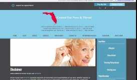 
							         Disclaimer - ENT Doctor in Palm Coast, FL - Coastal Ear Nose & Throat								  
							    