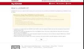Konami Online Portal Page