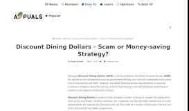 
							         Discount Dining Dollars - Scam or Money-saving Strategy ...								  
							    