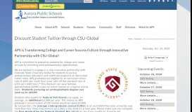 
							         Discount Student Tuition through CSU-Global – Aurora Public Schools								  
							    