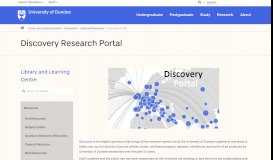 
							         Discovery Portal : Library and Learning Centre : University of Dundee								  
							    