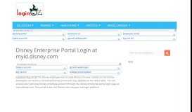 
							         Disney Enterprise Portal Login at myid.disney.com | Login OZ								  
							    