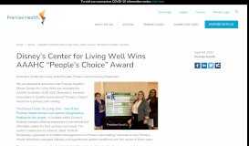 
							         Disney's Center for Living Well Wins AAAHC People's Choice Award ...								  
							    