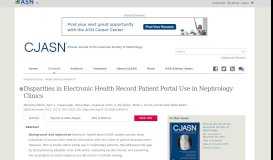 
							         Disparities in Electronic Health Record Patient Portal Use in ... - cJASN								  
							    