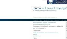 
							         Disparities in patient portal messaging by hematology and oncology ...								  
							    