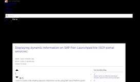 
							         Displaying dynamic information on SAP Fiori Launchpad tile (SCP ...								  
							    