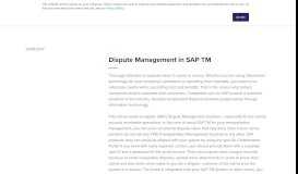 
							         Dispute Management in SAP TM | Novigo								  
							    