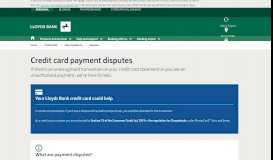 
							         Disputing a credit card payment - Lloyds Bank								  
							    