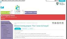 
							         Distance Learning Program - La Cité								  
							    