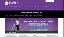 
							         Distance | NWU | North-West University								  
							    