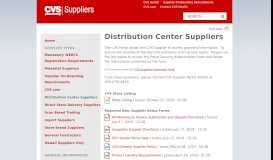
							         Distribution Center Suppliers | CVS Caremark Suppliers								  
							    
