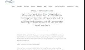 
							         DistributionNOW (DNOW) Selects Enterprise Systems ...								  
							    