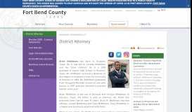 
							         District Attorney | Fort Bend County, TX								  
							    