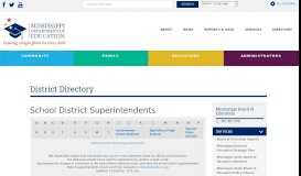 
							         District Directory | The Mississippi Department of Education								  
							    