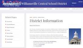 
							         District Information - Williamsville Central School District								  
							    