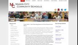 
							         District News - Mason City Community Schools								  
							    
