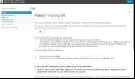 
							         District of Philadelphia : Parent - Familynet - Schoolnet								  
							    