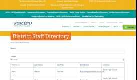 
							         District Staff Directory – Worcester Public Schools, Massachusetts								  
							    