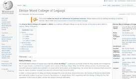 
							         Divine Word College of Legazpi - Wikipedia								  
							    