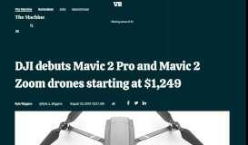 
							         DJI debuts Mavic 2 Pro and Mavic 2 Zoom drones starting at $1,249 ...								  
							    