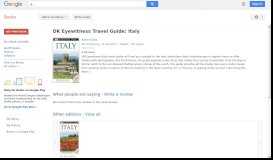 
							         DK Eyewitness Travel Guide: Italy - Google Books Result								  
							    