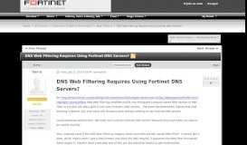 
							         DNS Web Filtering Requires Using Fortinet DNS Servers? | Fortinet ...								  
							    
