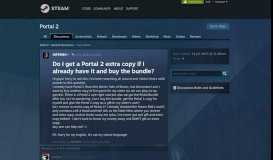 
							         Do I get a Portal 2 extra copy if I already have it and buy the bundle ...								  
							    