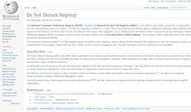 
							         Do Not Disturb Registry - Wikipedia								  
							    