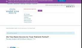 
							         Do You Have Access to Your Patient Portal? - Grand View Health								  
							    