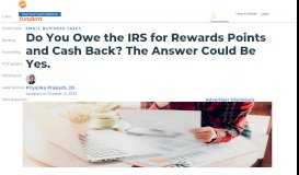 
							         Do You Owe the IRS for Rewards Points and Cash Back? The Answer ...								  
							    