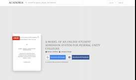
							         (DOC) A MODEL OF AN ONLINE STUDENT ADMISSION SYSTEM ...								  
							    