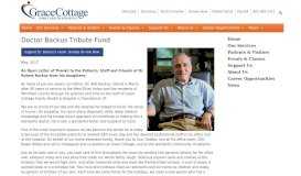 
							         Doctor Backus Tribute Fund | Grace Cottage Hospital								  
							    