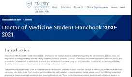 
							         Doctor of Medicine Student Handbook - Emory School of Medicine								  
							    